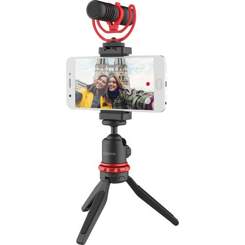 BOYA BY-VG350 Smartphone Vlogger Kit Plus with BY-MM1+ Mic, LED Light, and Accessories