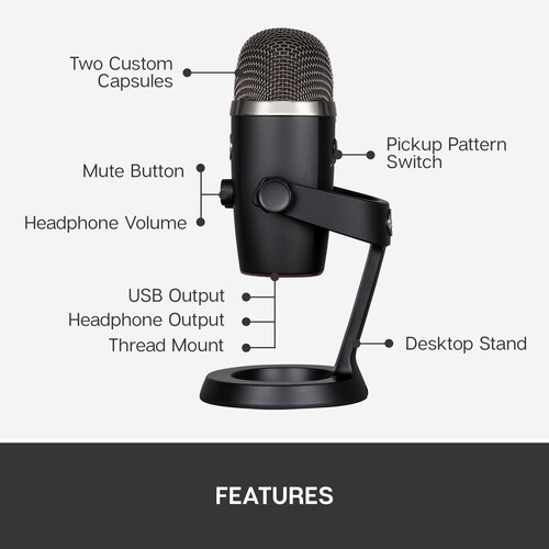 Blue Yeti Nano Multi-Pattern USB Condenser Microphone