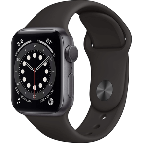 New Apple Watch Series 6 (GPS, 44mm) - Space Gray Aluminum Case with Black Sport Band