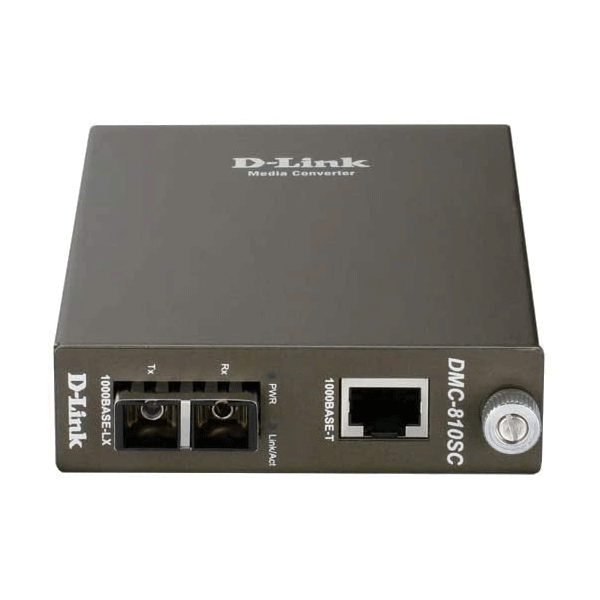 D-Link DMC-810SC	1000Base-T UTP to 1000Base-LX SM SC Gigabit Fiber Media Converter (Up to 10km)